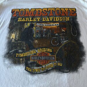 Harley‎ Davidson Men's T-Shirt XL Tombstone Arizona White Tee USA made 2011 VTG